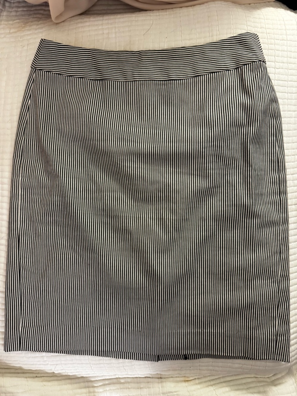 Banana Republic Black and White Pinstripe Pencil Skirt